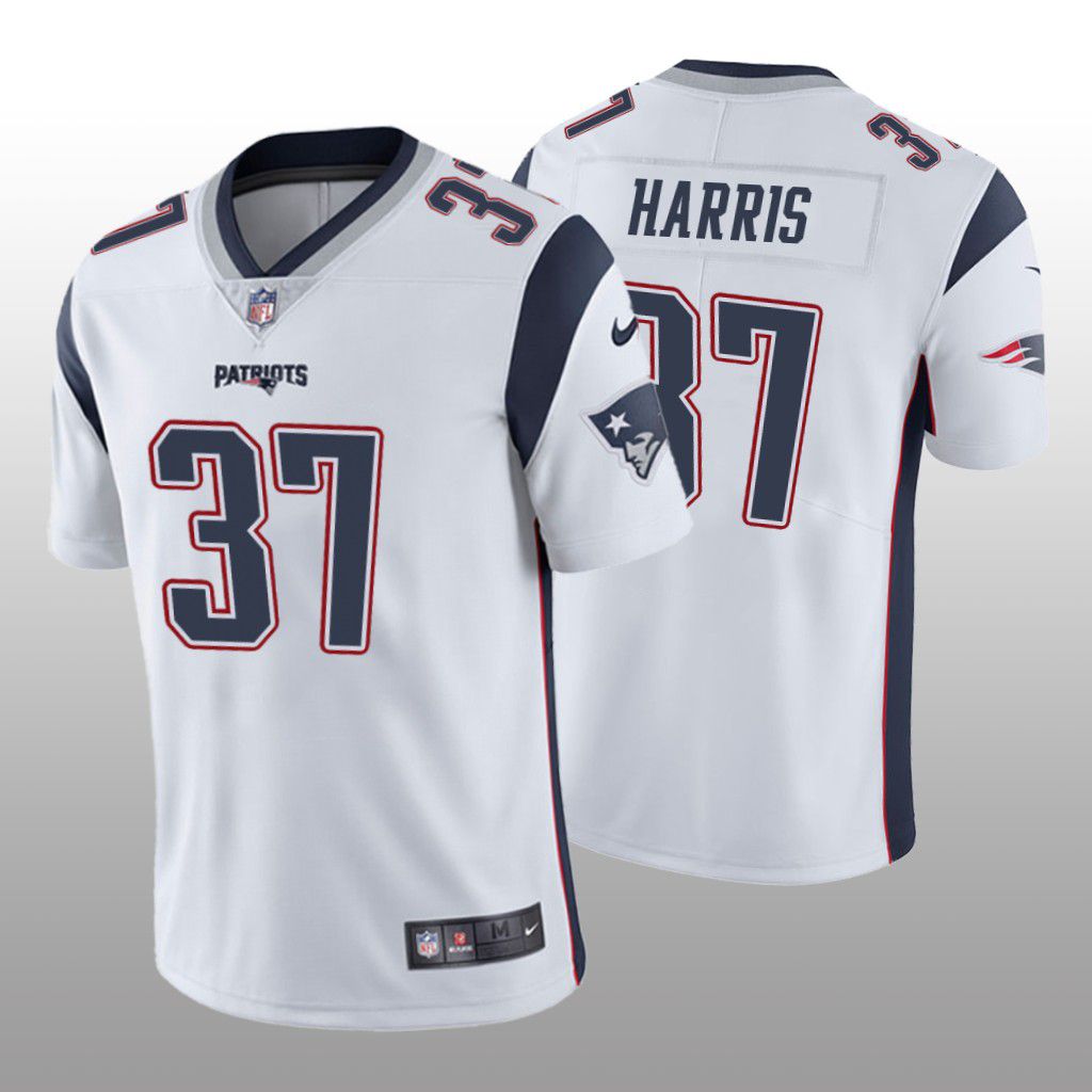 Men New England Patriots 37 Damien Harris Nike White Limited NFL Jersey